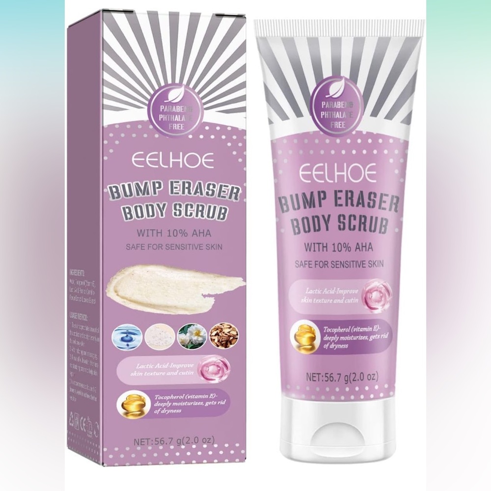 EELHOE BUMP ERASER BODY SCRUB WITH 10% AHA
 SAFE FOR SENSITIVE SKIN NEW 2 pack